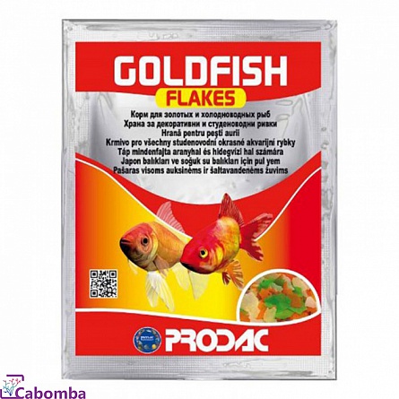 Хлопьевидный корм Goldfish Flakes для золотых рыб фирмы Prodac (100 мл/12 гр.)  на фото
