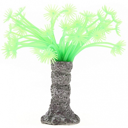 Декоративный коралл из силикона зелёного цвета фирмы Vitality(3,5х3,5х14 см)  на фото