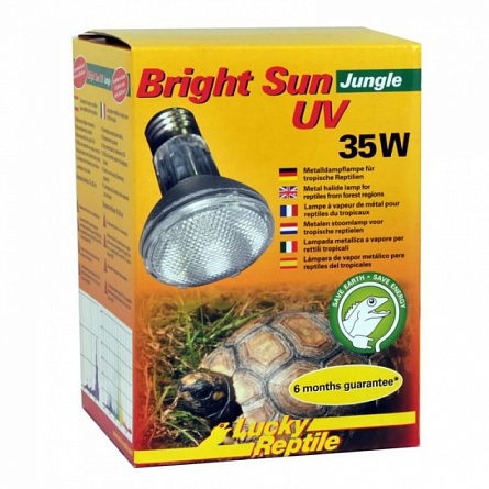 Металлогалогенная лампа (МГ) "Bright Sun UV Jungle", фирмы Lucky Reptile, мощность 35 ватт на фото