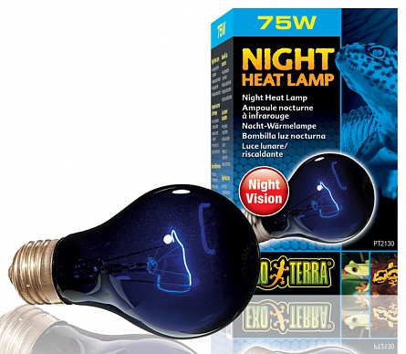 Лампа с синим стеклом (лунный свет) "Exo Terra Night Glo Moonlight" фирмы Hagen, мощность 75 Ватт на фото