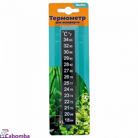 Термометр Naribo жидкокристаллический (полоска) 18-34 С 13 см на фото