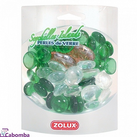 Украшения для аквариума стеклянные Zolux "Сейшельские острова" (зеленый микс) на фото