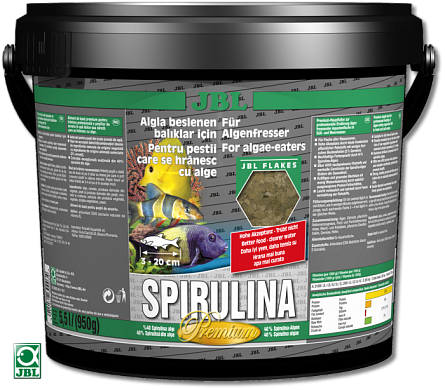 Хлопьевидный корм Spirulina фирмы JBL (5.5 л)  на фото