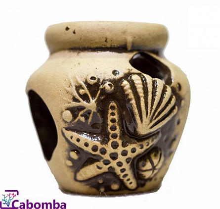 Декоративный элемент из керамики "Вазон" фирмы Аква Лого (8x8x8 см)  на фото