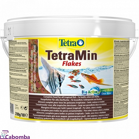 Корм Tetra Min Flakes для всех видов пресноводных рыб (10 л), хлопья на фото