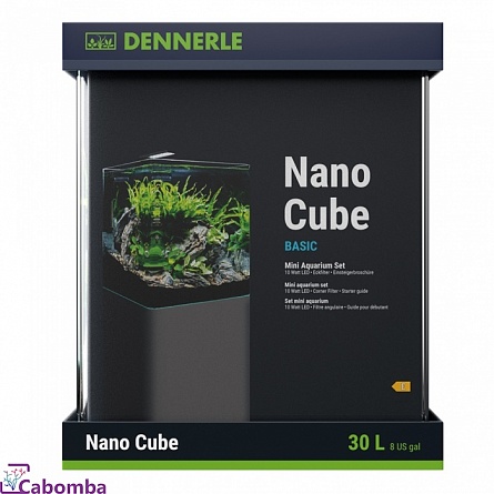 Аквариум Dennerle Nano Cube Basic в комплекте фильтр, освещение (30х30х35 см/ 30 л) на фото