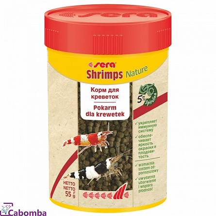 Корм для креветок Shrimps Natural фирмы Sera (100 мл/55 гр)  на фото