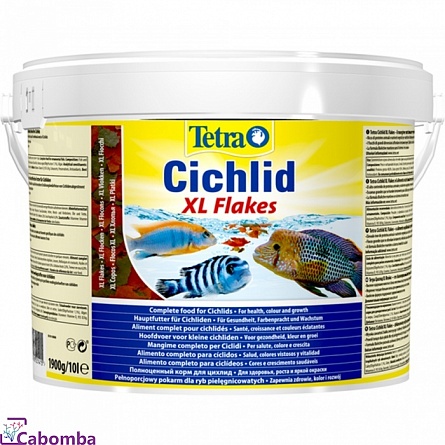 Корм Tetra Cichlid XL Flakes для цихлид (10 л), хлопья на фото
