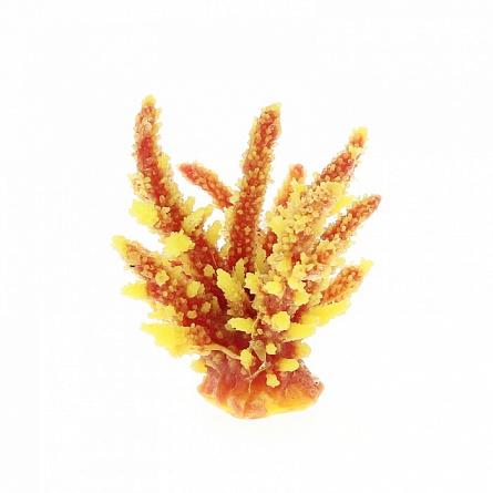 Декоративный пластиковый коралл желто-перламутрового цвета фирмы Vitality (12,6*10,7*11 см)  на фото