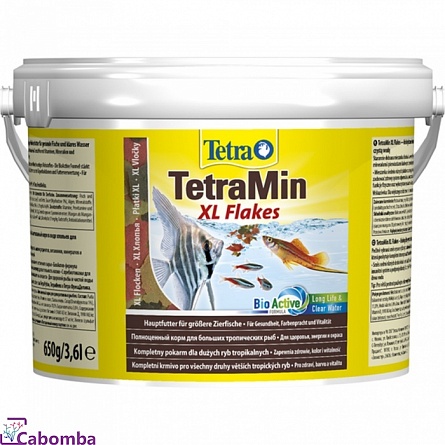 Корм TetraMin XL Flakes для крупных пресноводных рыб (3.6 л), хлопья на фото