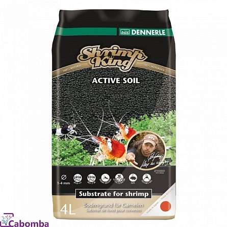 Грунт питательный для креветочников DENNERLE Shrimp King Active Soil (1-4 мм/4 л) на фото