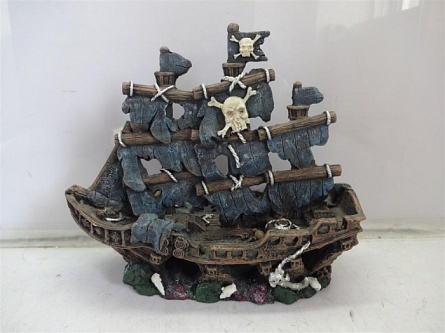 Декоративный элемент для акваскейпинга "Затонувший пиратский корабль малый" (210*85*185мм) фирмы PRIME на фото