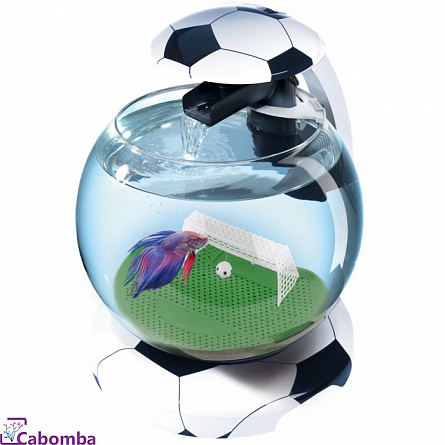Круглый нано аквариум "Cascade Globe Football" фирмы TETRA с LED-светильником (27.9х32.1 см/футбольный/6.8 литров)  на фото