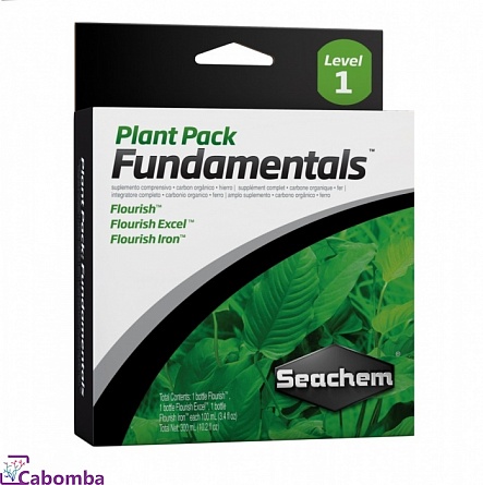 Комплекс добавок микроэлементов Seachem Plant Pack Fundamentals (3 шт х 100 мл) на фото
