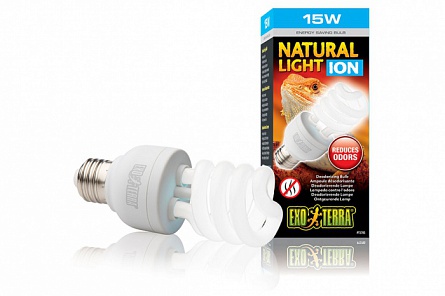 Энергосберегающая лампа (+ионизация) "EXO TERRA Natural Light ION" фирмы Hagen, мощность 15 Ватт на фото