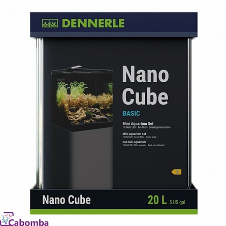 Аквариум Dennerle Nano Cube Basic в комплекте фильтр, освещение (25х25х30 см/ 20 л) на фото