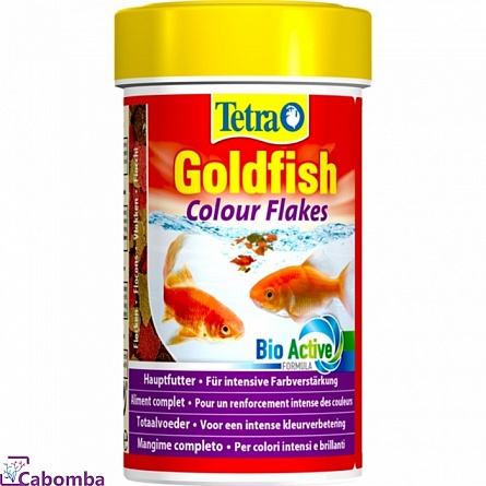 Корм Tetra Goldfish Colour Flakes для улучшения окраса золотых рыб (100 мл), хлопья на фото