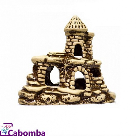 Декоративный элемент из керамики "Мини-Замок" фирмы Аква Лого (12,5x6x11 см)  на фото