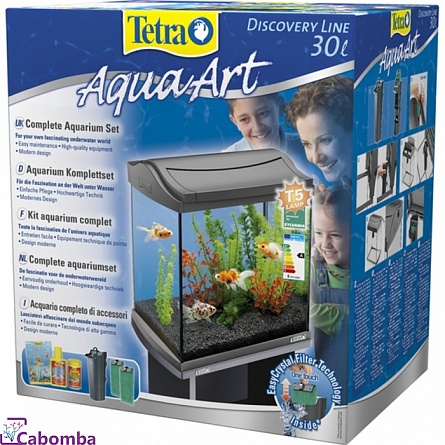 Аквариум AquaArt Discover Line фирмы Tetra (38х26х42 см/антрацит/30 литров)  на фото