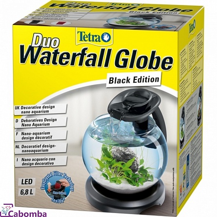 Аквариум Tetra Duo Waterfall Globe Black Edition (6,8 л/28 см), черный на фото