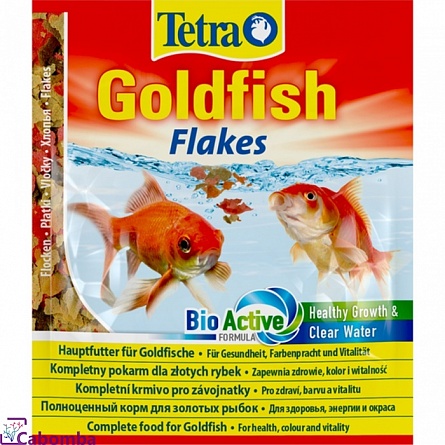 Корм Tetra Goldfish Flakes для золотых рыб (12 гр), хлопья на фото