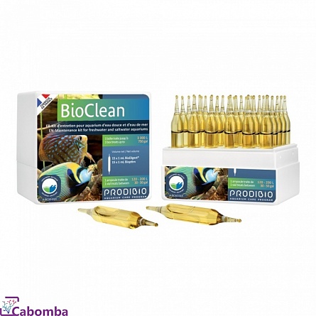 Набор добавок для морского и пресноводного аквариума Prodibio Bioclean (Bio digest+Bioptim) 30 амп на фото