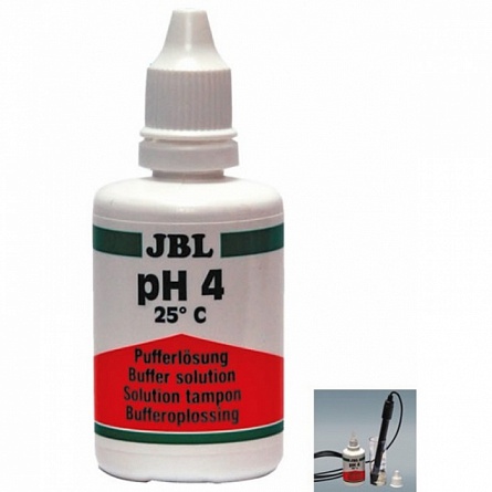 Кислый (pH 4.0) буферный раствор JBL для настройки точности измерения (калибровки) pH электродов на фото
