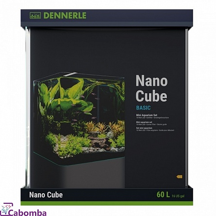 Аквариум Dennerle Nano Cube Basic в комплекте фильтр, освещение (38х38х43 см/ 60 л) на фото