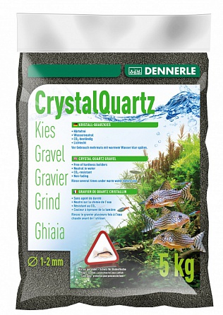 Грунт Kristall-Quarz фирмы DENNERLE гравий черный (1-2 мм / 5 кг)  на фото