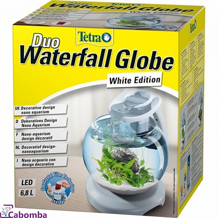 Аквариум Tetra Duo Waterfall Globe White Edition (6,8 л/23 см), белый на фото