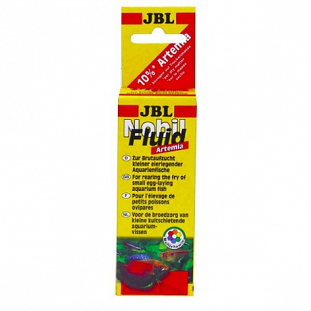 Корм+витамины для мальков (жидкий) с артемией Nobil Fluid Artemia фирмы JBL во флаконе (50 мл.) на фото