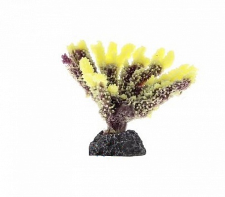 Декоративный пластиковый коралл жёлтого цвета фирмы Vitality (9,5*5,8*7 см)  на фото