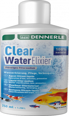 Средство для очистки аквариумной воды Dennerle "Clear Water Elixier" (250мл на 1250) на фото